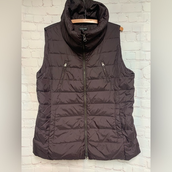 Eileen Fisher Jackets & Blazers - RARE Eileen Fisher Burgundy Down Puffer High Collar Vest Size L